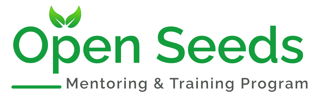The image shows the logo of the Open Life Sciences Mentoring and Training Program called Open Seeds.